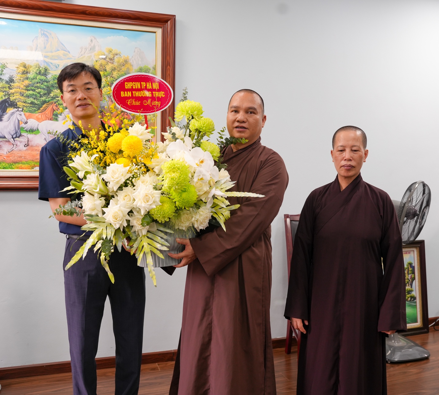 A group of men holding flowers AI-generated content may be incorrect.