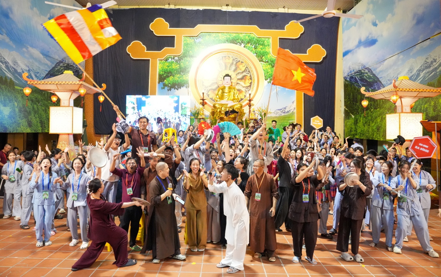 A group of people in a ceremony AI-generated content may be incorrect.