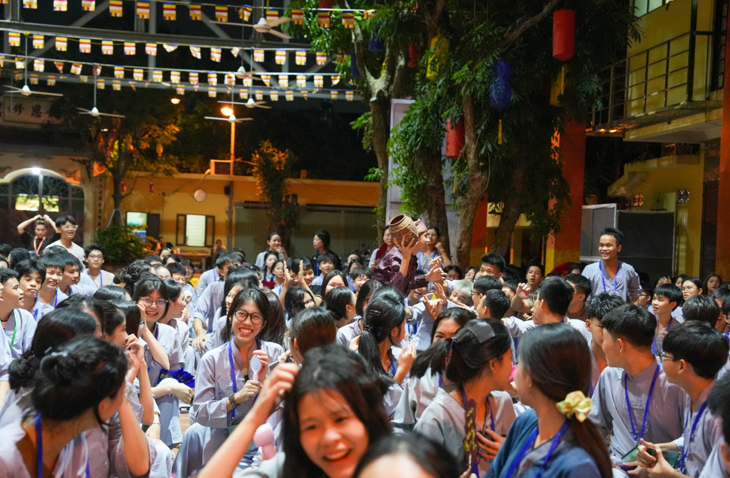 A group of people in a crowd AI-generated content may be incorrect.