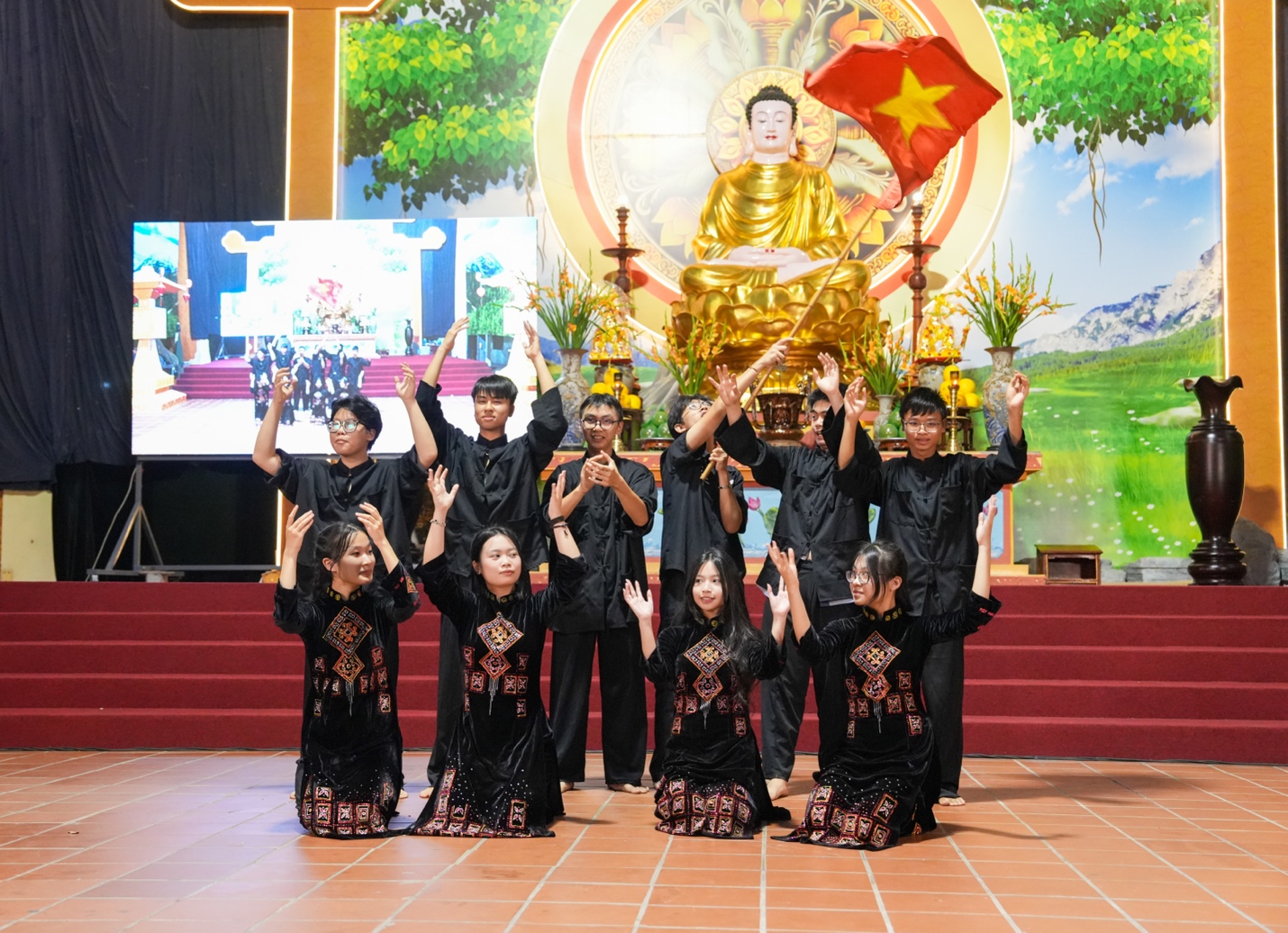 A group of people in black dresses AI-generated content may be incorrect.