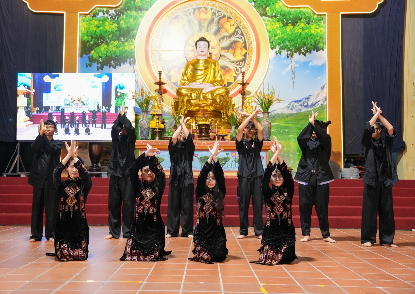 A group of people in black dresses AI-generated content may be incorrect.