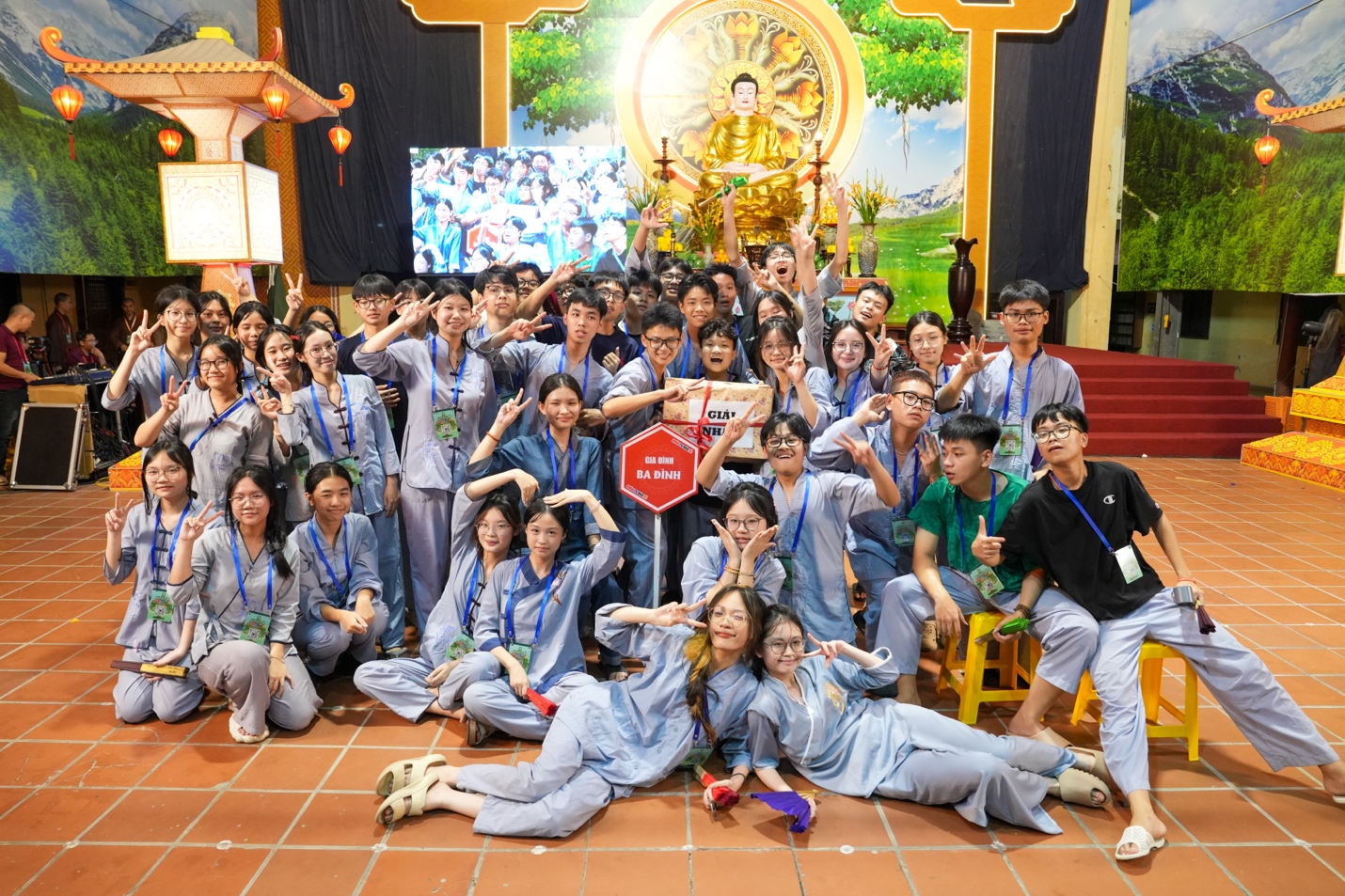 A group of people posing for a photo AI-generated content may be incorrect.