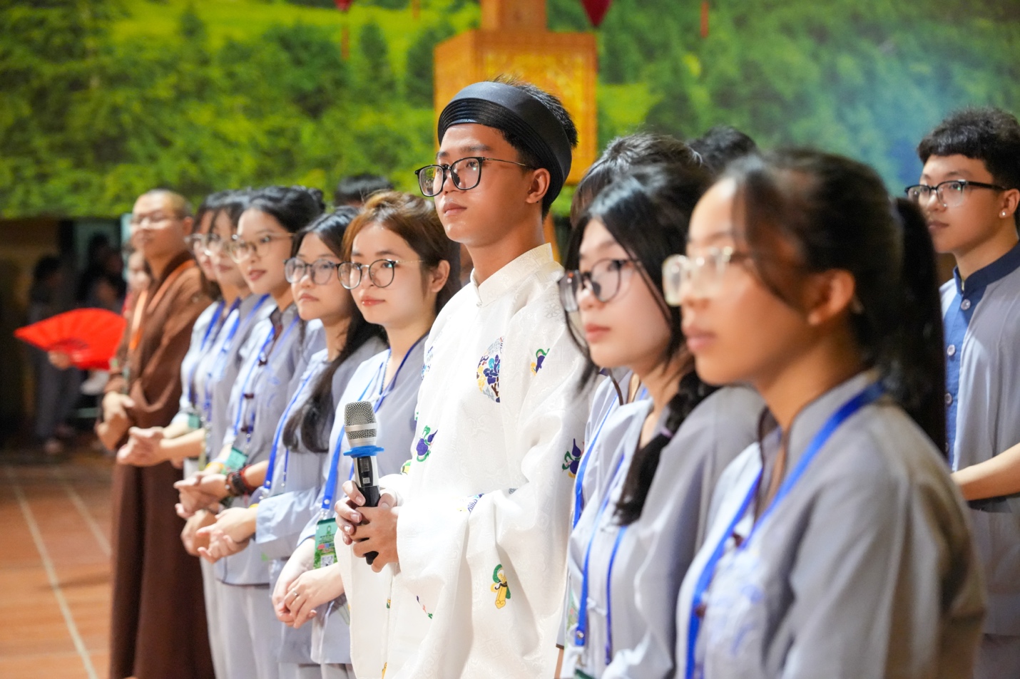 A group of people standing in a line AI-generated content may be incorrect.