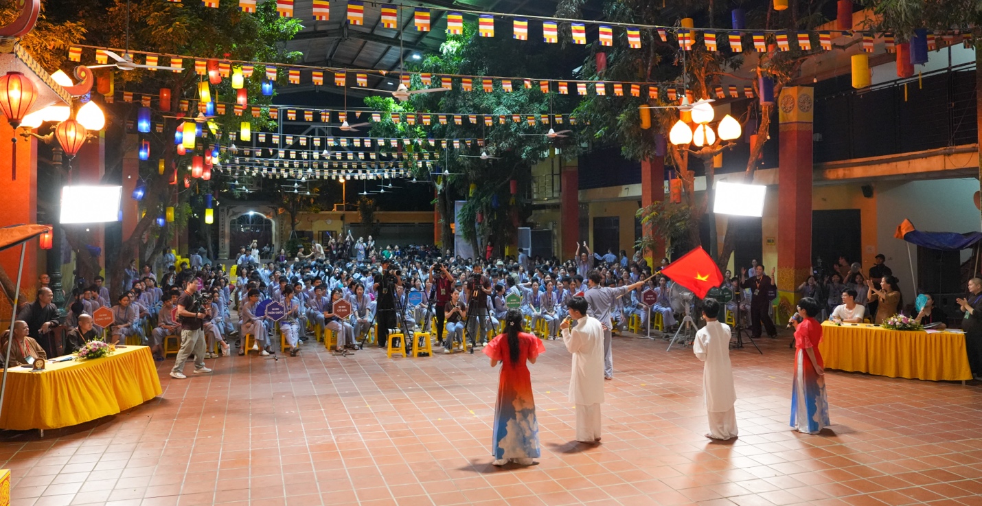 People in white robes holding a flag AI-generated content may be incorrect.